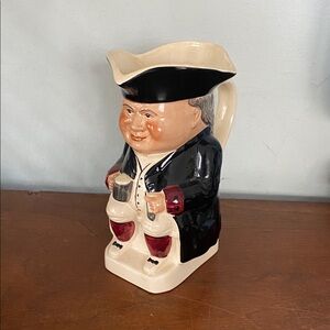 Vintage Toby Jug ceramic pitcher from England w/ certificate of authenticity